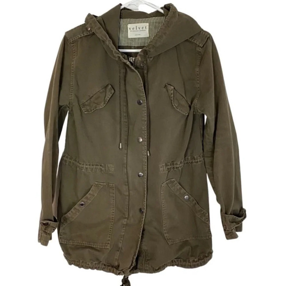 Velvet x Graham & Spencer Light Weight Army Utility Jacket Womens Small Green - Picture 1 of 14